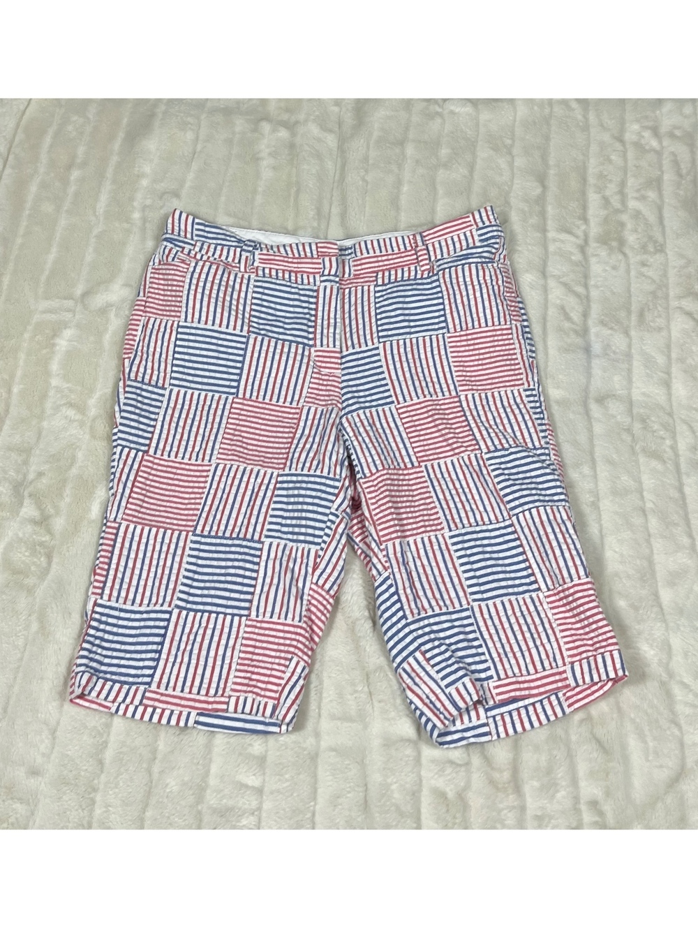 Talbots Women's 8 Red White Blue Beach Cotton Perfect Walking Fall Spring Shorts